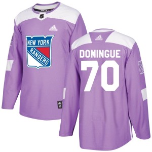 Louis Domingue Men's Adidas New York Rangers Authentic Purple Fights Cancer Practice Jersey