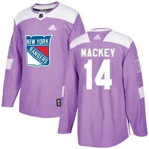 Connor Mackey Men's Adidas New York Rangers Authentic Purple Fights Cancer Practice Jersey