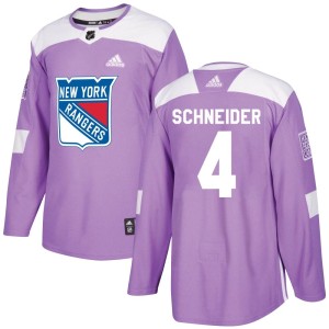 Braden Schneider Men's Adidas New York Rangers Authentic Purple Fights Cancer Practice Jersey