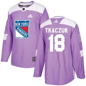 Walt Tkaczuk Men's Adidas New York Rangers Authentic Purple Fights Cancer Practice Jersey