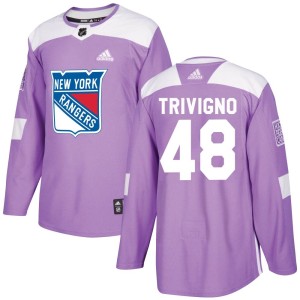 Bobby Trivigno Men's Adidas New York Rangers Authentic Purple Fights Cancer Practice Jersey