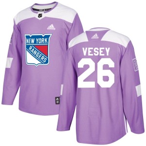 Jimmy Vesey Men's Adidas New York Rangers Authentic Purple Fights Cancer Practice Jersey