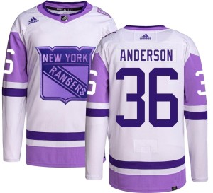 Glenn Anderson Men's Adidas New York Rangers Authentic Hockey Fights Cancer Jersey