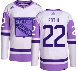 Nick Fotiu Men's Adidas New York Rangers Authentic Hockey Fights Cancer Jersey