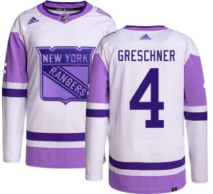 Ron Greschner Men's Adidas New York Rangers Authentic Hockey Fights Cancer Jersey