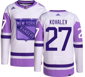 Alex Kovalev Men's Adidas New York Rangers Authentic Hockey Fights Cancer Jersey
