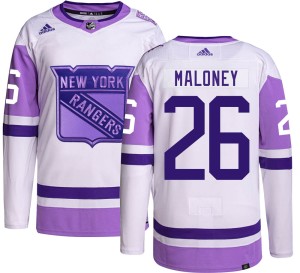 Dave Maloney Men's Adidas New York Rangers Authentic Hockey Fights Cancer Jersey