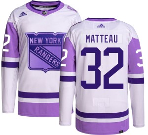 Stephane Matteau Men's Adidas New York Rangers Authentic Hockey Fights Cancer Jersey