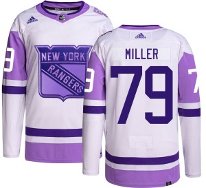 K'Andre Miller Men's Adidas New York Rangers Authentic Hockey Fights Cancer Jersey