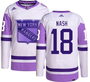 Riley Nash Men's Adidas New York Rangers Authentic Hockey Fights Cancer Jersey