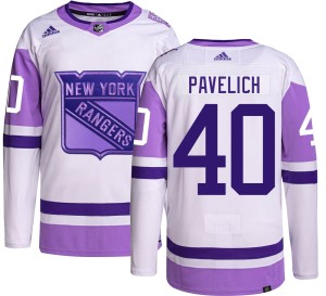Mark Pavelich Men's Adidas New York Rangers Authentic Hockey Fights Cancer Jersey