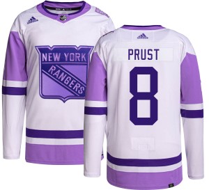 Brandon Prust Men's Adidas New York Rangers Authentic Hockey Fights Cancer Jersey