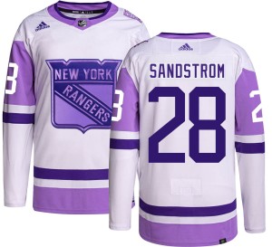 Tomas Sandstrom Men's Adidas New York Rangers Authentic Hockey Fights Cancer Jersey