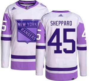 James Sheppard Men's Adidas New York Rangers Authentic Hockey Fights Cancer Jersey