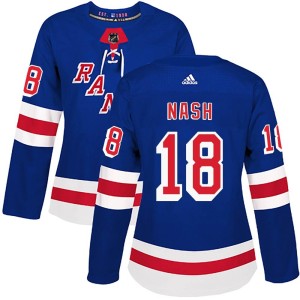 Riley Nash Women's Adidas New York Rangers Authentic Royal Blue Home Jersey
