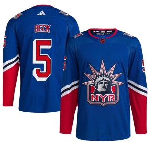 Barry Beck Youth Adidas New York Rangers Authentic Royal Reverse Retro 2.0 Jersey