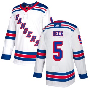 Barry Beck Youth Adidas New York Rangers Authentic White Jersey