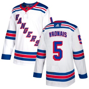 Carol Vadnais Youth Adidas New York Rangers Authentic White Jersey