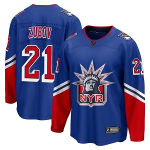 Sergei Zubov Youth Fanatics Branded New York Rangers Breakaway Royal Special Edition 2.0 Jersey