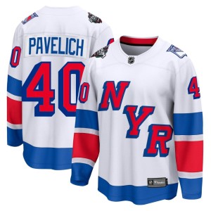 Mark Pavelich Men's Fanatics Branded New York Rangers Breakaway White 2024 Stadium Series Jersey