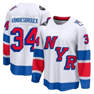 John Vanbiesbrouck Men's Fanatics Branded New York Rangers Breakaway White 2024 Stadium Series Jersey