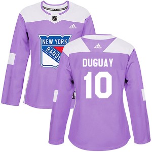 Ron Duguay Women's Adidas New York Rangers Authentic Purple Fights Cancer Practice Jersey