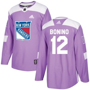 Nick Bonino Youth Adidas New York Rangers Authentic Purple Fights Cancer Practice Jersey