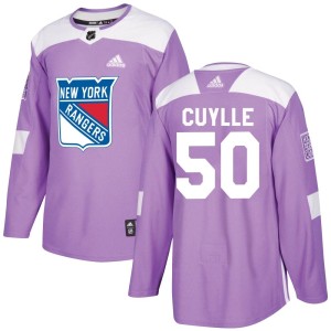Will Cuylle Youth Adidas New York Rangers Authentic Purple Fights Cancer Practice Jersey