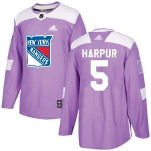 Ben Harpur Youth Adidas New York Rangers Authentic Purple Fights Cancer Practice Jersey