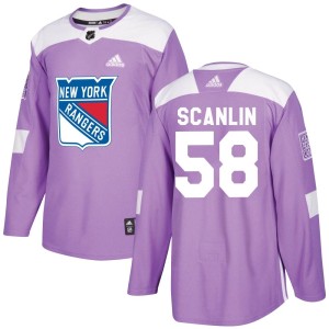 Brandon Scanlin Youth Adidas New York Rangers Authentic Purple Fights Cancer Practice Jersey