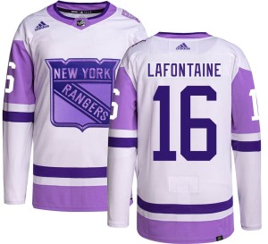 Pat Lafontaine Youth Adidas New York Rangers Authentic Hockey Fights Cancer Jersey