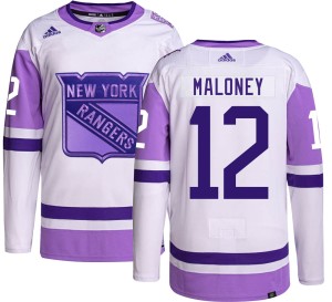 Don Maloney Youth Adidas New York Rangers Authentic Hockey Fights Cancer Jersey
