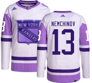 Sergei Nemchinov Youth Adidas New York Rangers Authentic Hockey Fights Cancer Jersey