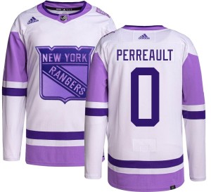 Gabriel Perreault Youth Adidas New York Rangers Authentic Hockey Fights Cancer Jersey