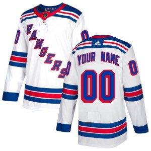 Custom Men's Adidas New York Rangers Authentic White Custom Jersey