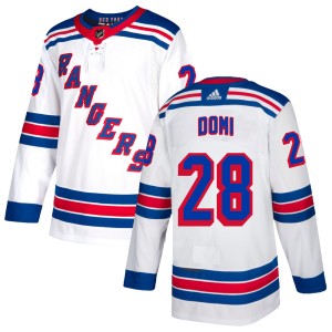 Tie Domi Men's Adidas New York Rangers Authentic White Jersey