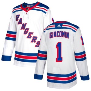 Eddie Giacomin Men's Adidas New York Rangers Authentic White Jersey