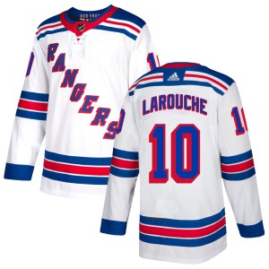 Pierre Larouche Men's Adidas New York Rangers Authentic White Jersey