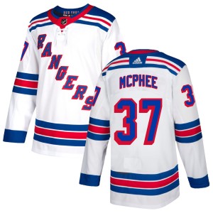 George Mcphee Men's Adidas New York Rangers Authentic White Jersey
