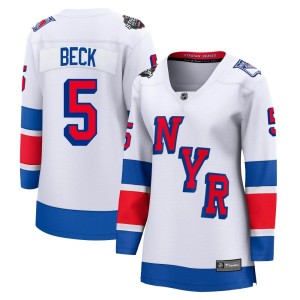 Barry Beck Women's Fanatics Branded New York Rangers Breakaway White 2024 Stadium Series Jersey