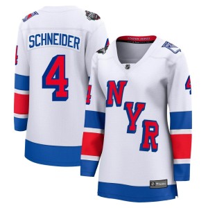 Braden Schneider Women's Fanatics Branded New York Rangers Breakaway White 2024 Stadium Series Jersey