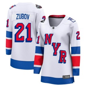 Sergei Zubov Women's Fanatics Branded New York Rangers Breakaway White 2024 Stadium Series Jersey