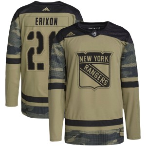 Jan Erixon Men's Adidas New York Rangers Authentic Camo Military Appreciation Practice Jersey