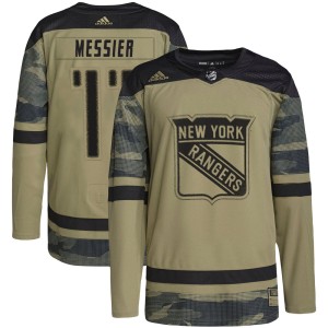Mark Messier Men's Adidas New York Rangers Authentic Camo Military Appreciation Practice Jersey