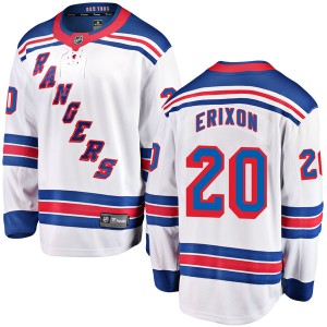 Jan Erixon Youth Fanatics Branded New York Rangers Breakaway White Away Jersey