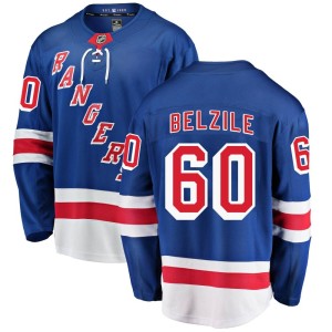 Alex Belzile Youth Fanatics Branded New York Rangers Breakaway Blue Home Jersey