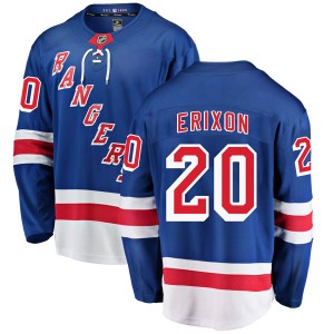 Jan Erixon Youth Fanatics Branded New York Rangers Breakaway Blue Home Jersey